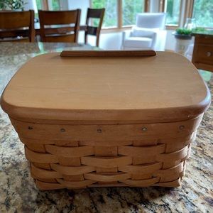 Longaberger Large Recipe Box with wood top